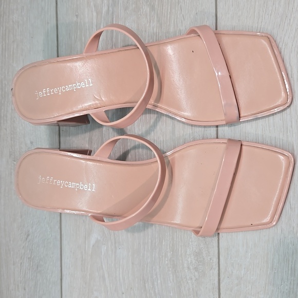 Jeffrey Campbell Women's Pink Block Heel Sandals Square Toe Shoes Sz 9 - Picture 3 of 11